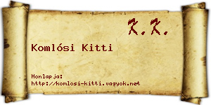 Komlósi Kitti névjegykártya